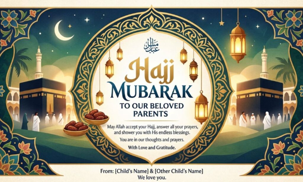 Hajj Mubarak Wishes to Parents