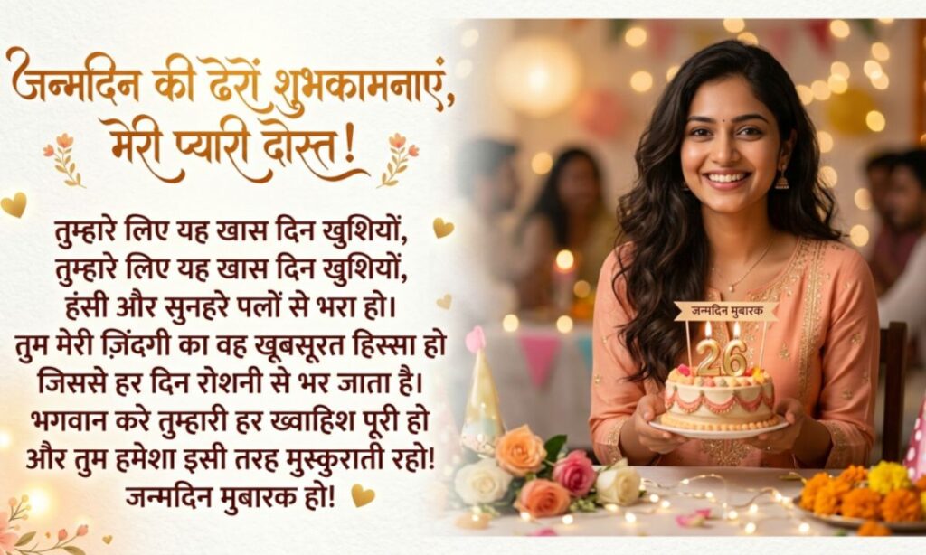Heart touching birthday wishes for friend girl in hindi
