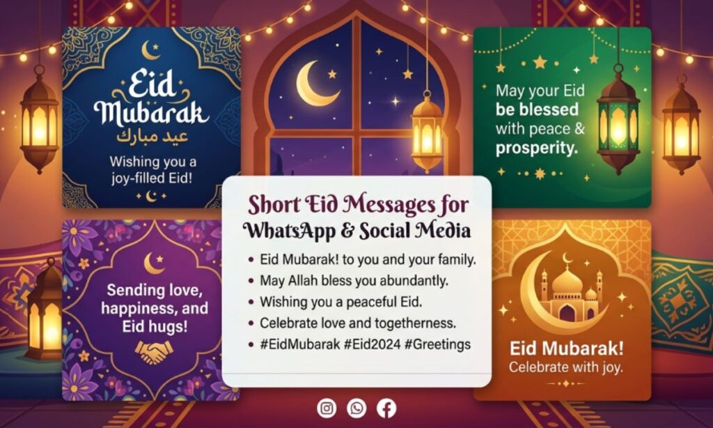 Short Eid Messages for WhatsApp & Social Media