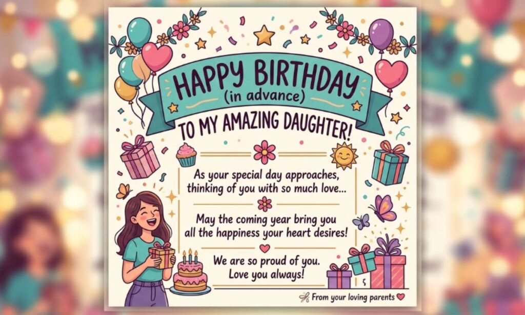 Advance Birthday Wishes for Daughter