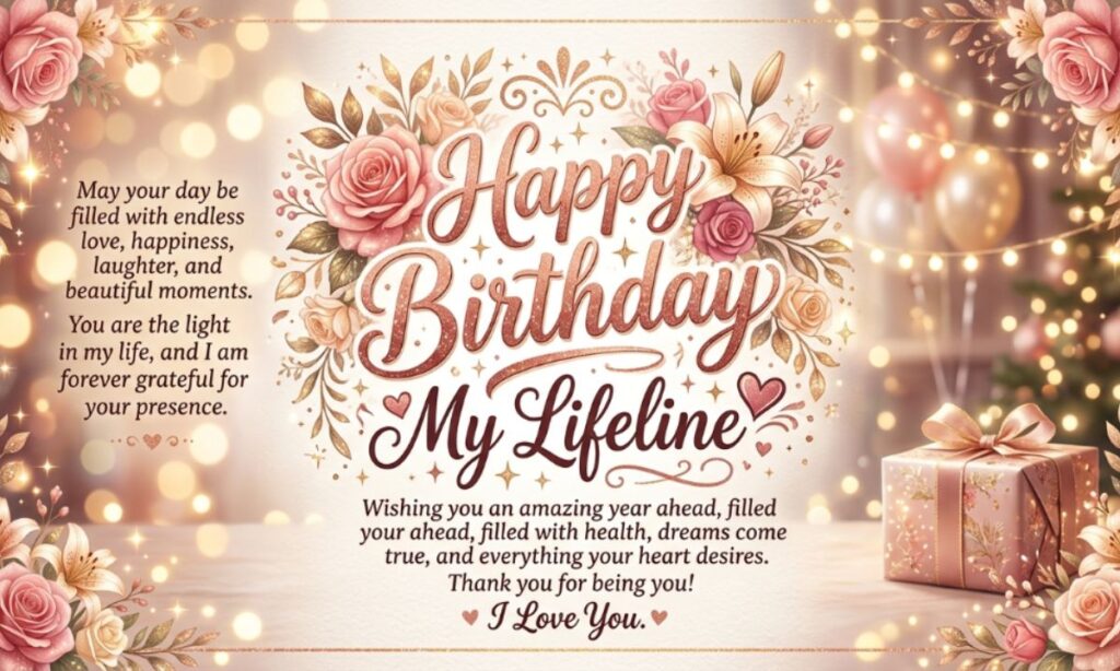 Beautiful Happy Birthday My Lifeline Wishes in English