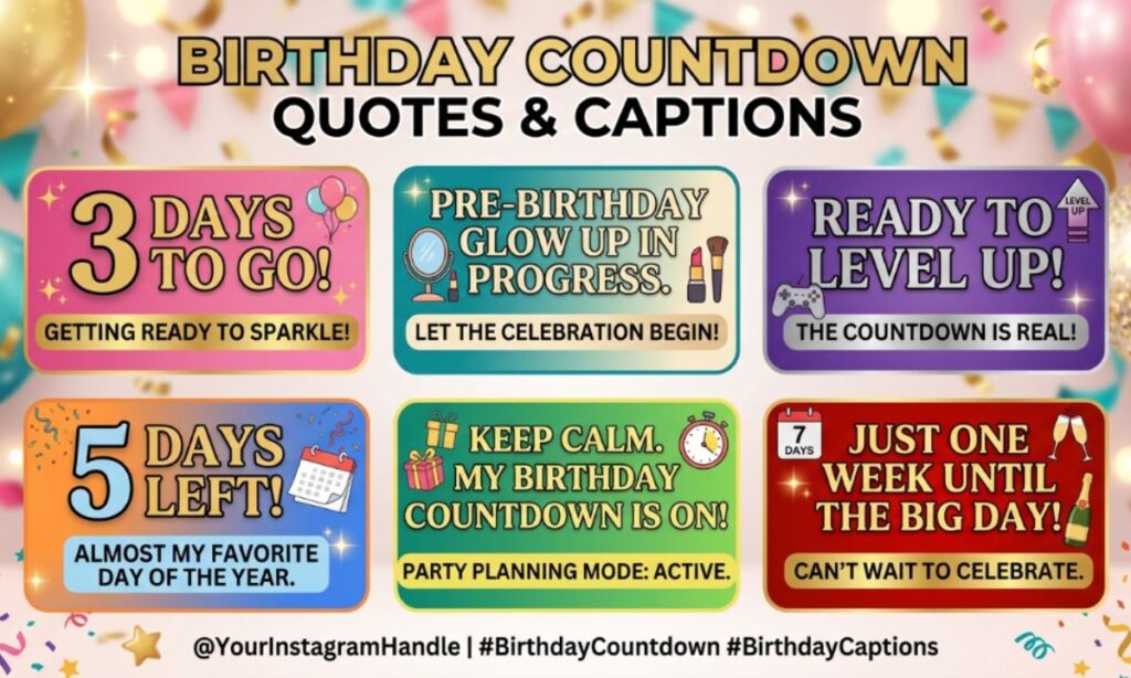 Birthday Countdown Quotes and Captions for Instagram