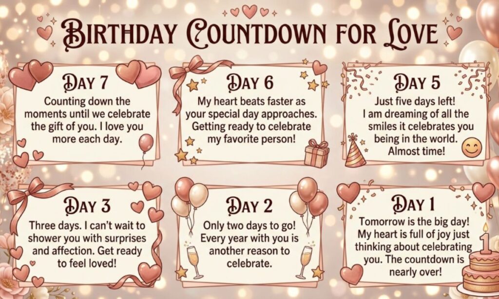 Birthday Countdown Quotes for Love