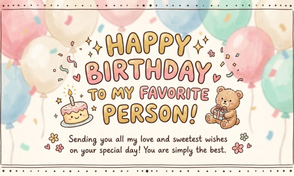 Cute & Sweet Birthday Wishes for My Favorite Person