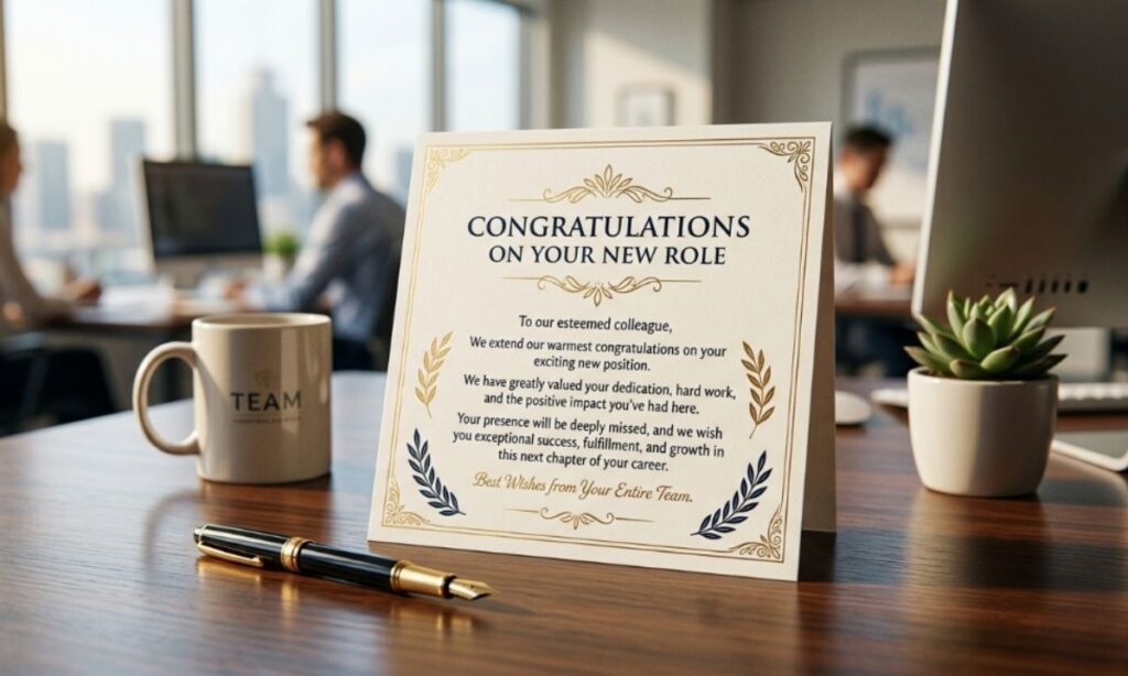 Formal New Job Wishes for Colleagues