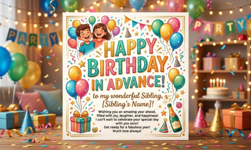 Happy Birthday in Advance Message for Sibling