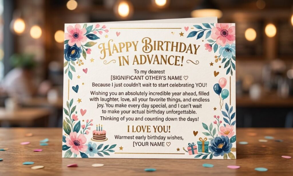 Happy Birthday in Advance Message for Significant Other