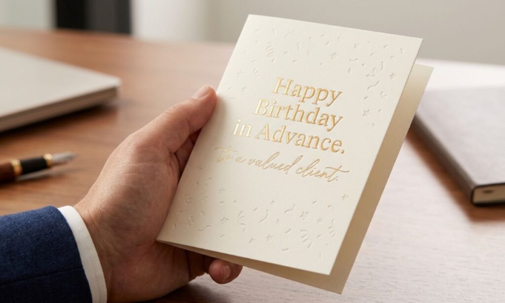 Happy Birthday in Advance Message for a Client
