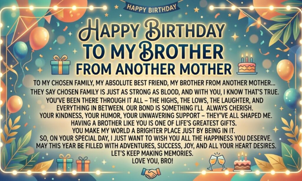 Long Happy Birthday Wishes for Brother from Another Mother
