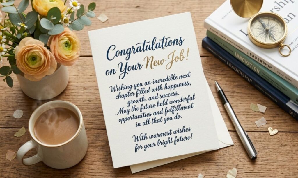 New Job Wishes Combined with Well Wishes for the Future
