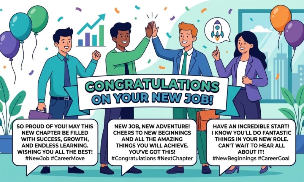 New Job Wishes for Social Media Captions