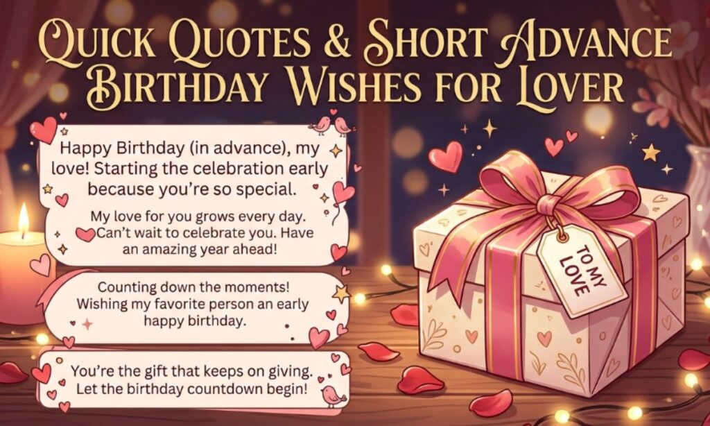 Quick Quotes & Short Advance Birthday Wishes for Lover