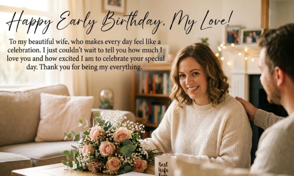 Romantic Advance Happy Birthday Wishes for Wife
