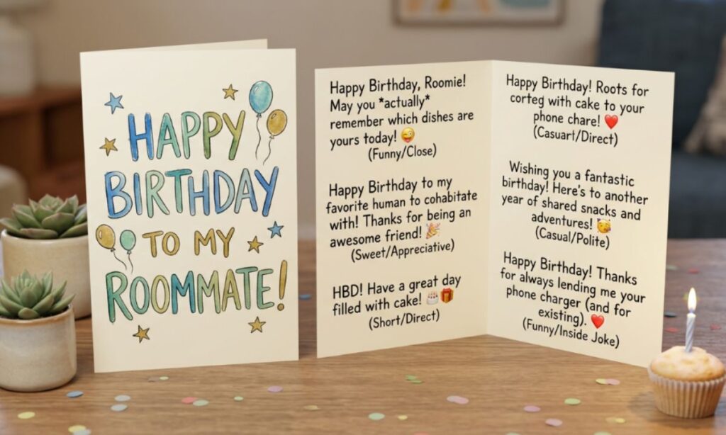Short Birthday Wishes for Roommate