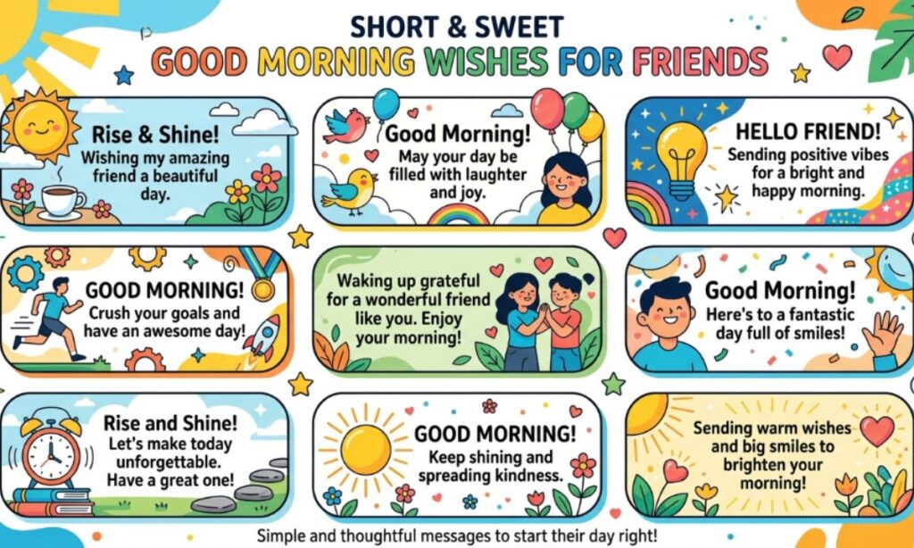 Short & Sweet Good Morning Wishes for Friends