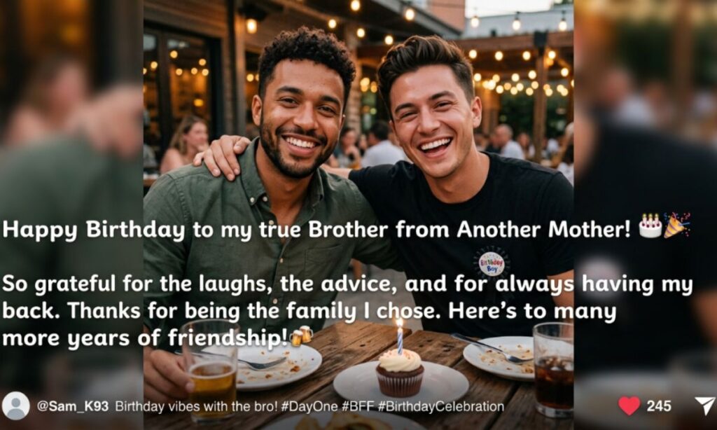Special Birthday Wishes for Brother from Another Mother on Social Media