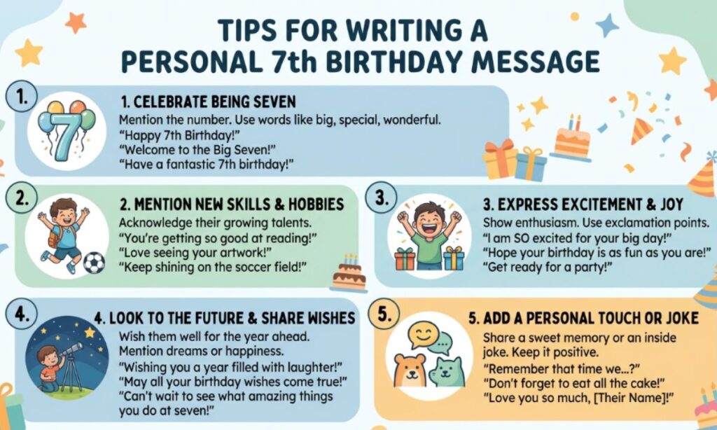 Tips for Writing a Personal 7th Birthday Message