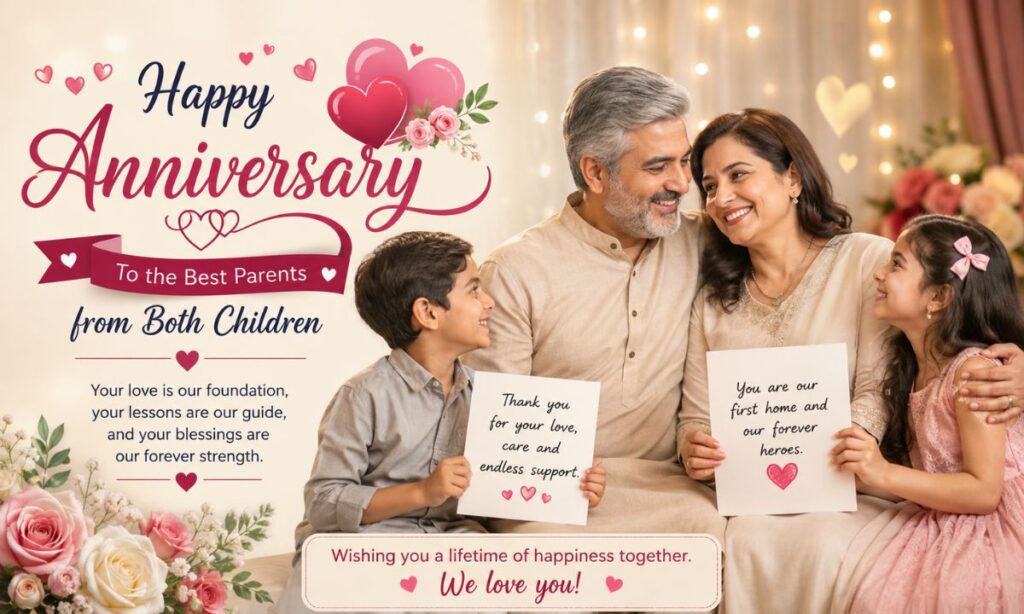 Anniversary Wishes for Parents from Both Children