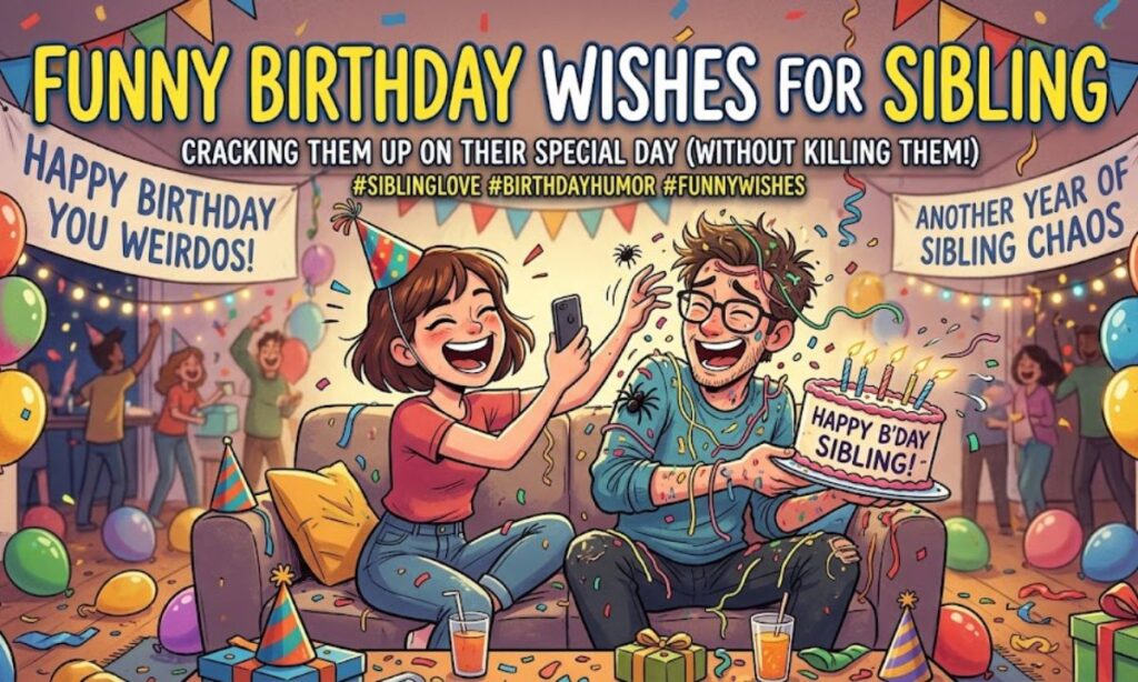Funny Birthday Wishes for Sibling