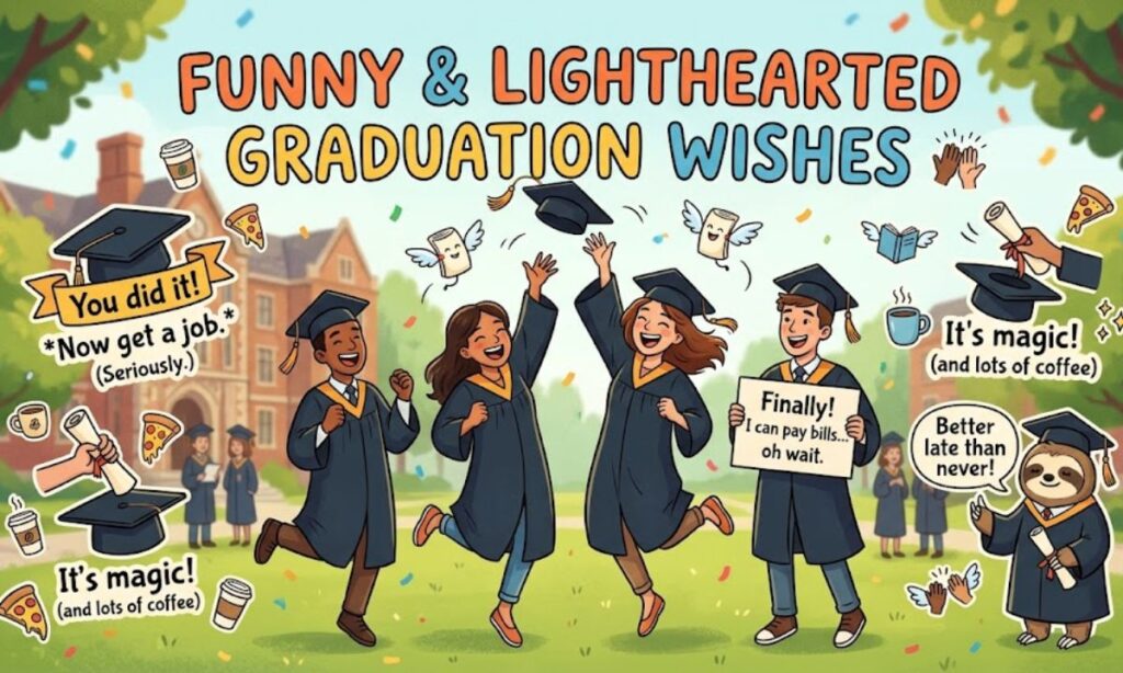 Funny & Lighthearted Graduation Wishes