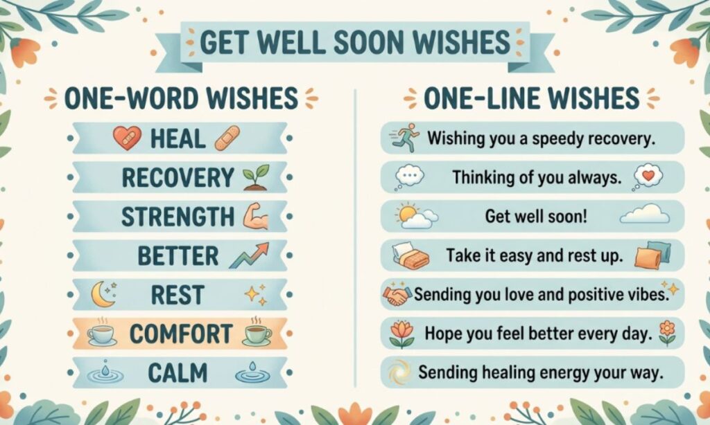 One-Word and One-Line Get Well Soon Wishes
