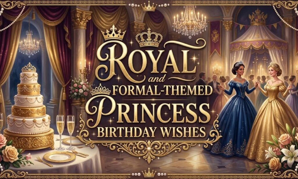 Royal and Formal-Themed Princess Birthday Wishes