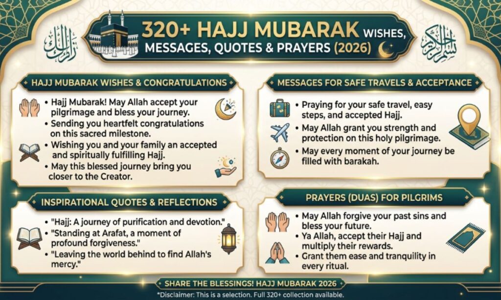 320+ Hajj Mubarak Wishes, Messages, Quotes & Prayers (2026)