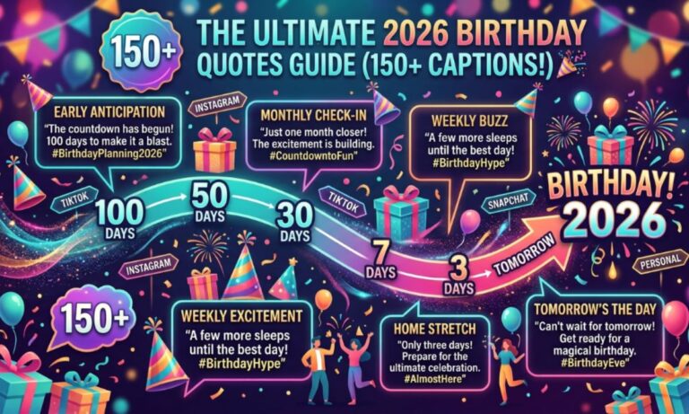 150+ Exciting Birthday Countdown Quotes and Captions for 2026