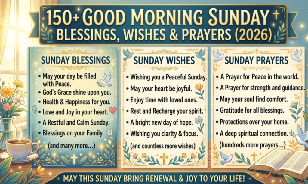 150+ Good Morning Sunday Blessings, Wishes & Prayers (2026)