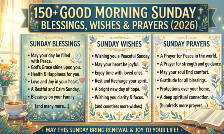150+ Good Morning Sunday Blessings, Wishes & Prayers (2026)