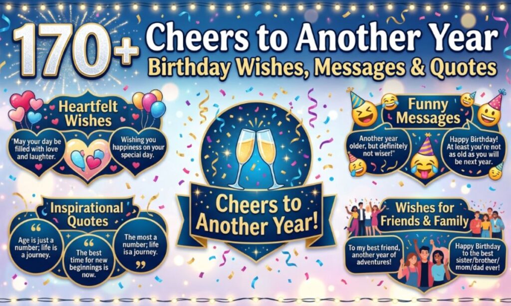 170+ Cheers to Another Year Birthday Wishes, Messages & Quotes