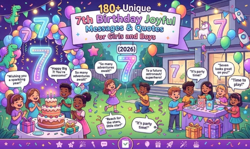 180+ Unique 7th Birthday Messages & Quotes for Girls and Boys (2026)